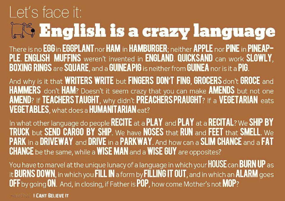 English is a crazy language